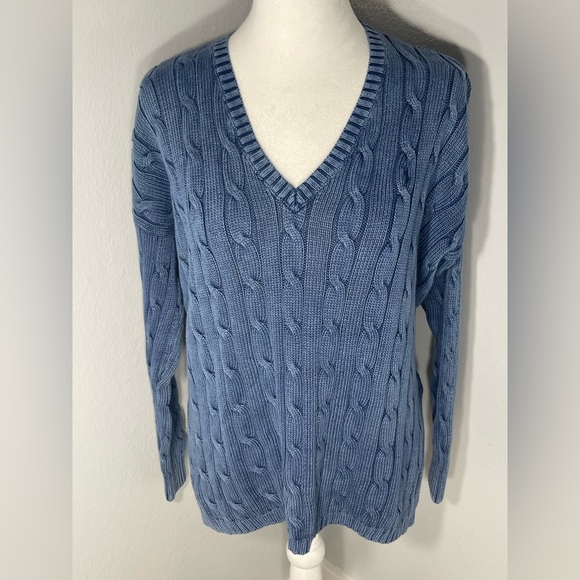 Ralph Lauren Sweaters - POLO Ralph Lauren Navy Blue Pima Cotton Knit V-neck Sweater Size Small